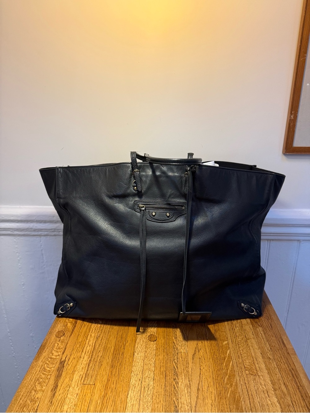 Balenciaga vintage papier A3 black leather tote - Picture 2 of 12